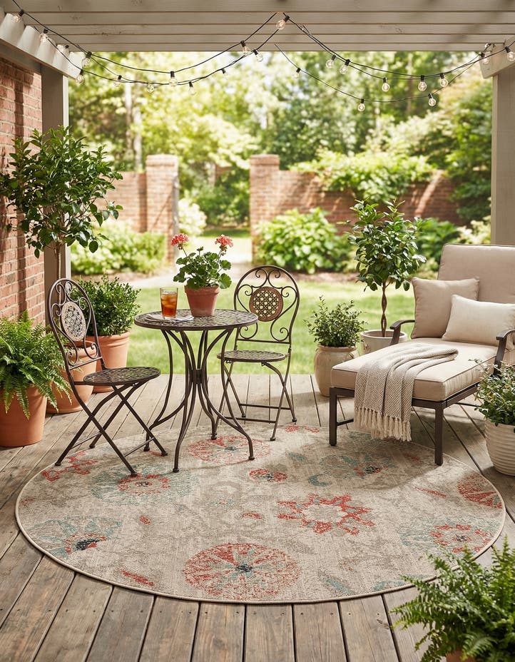 6' x 6' Easy-Clean Botanical Indoor / Outd...