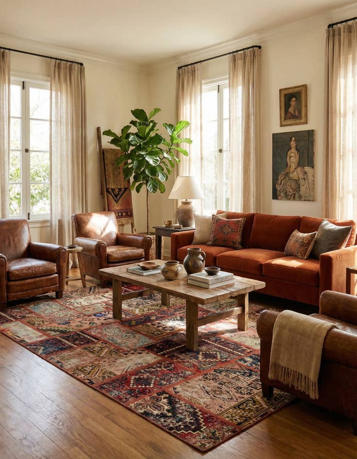 Detail image of 5' 9 x 7' 3  Hand Knotted Ultra Vintage Persian Wool Rug