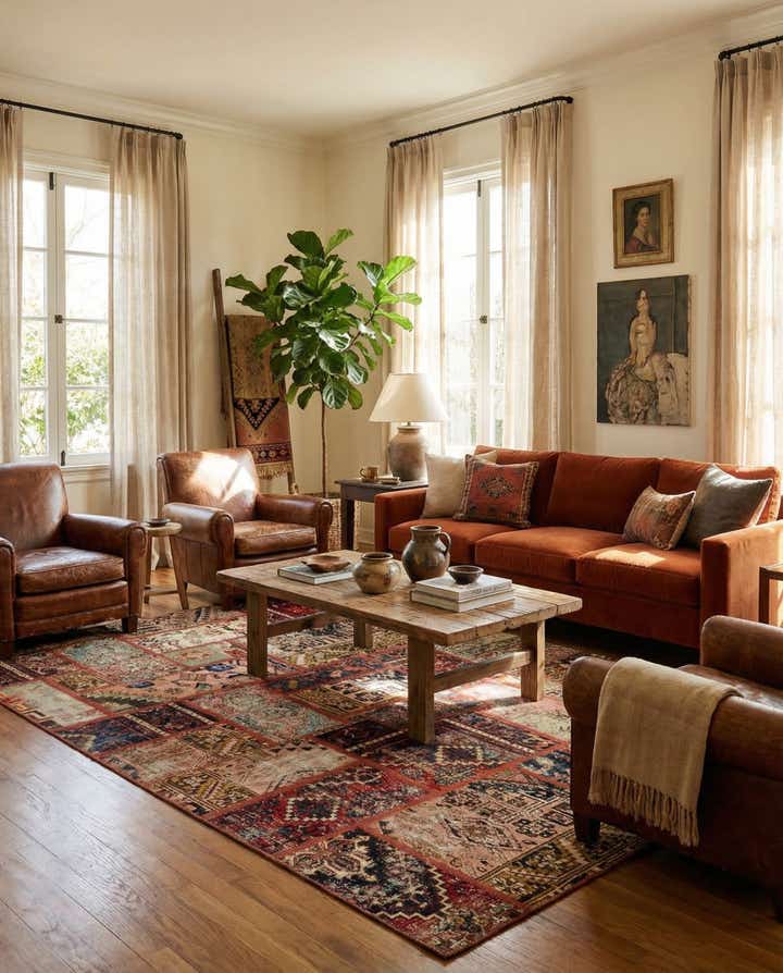 5' 9 x 7' 3 Hand Knotted Ultra Vintage Persian Wool Rug