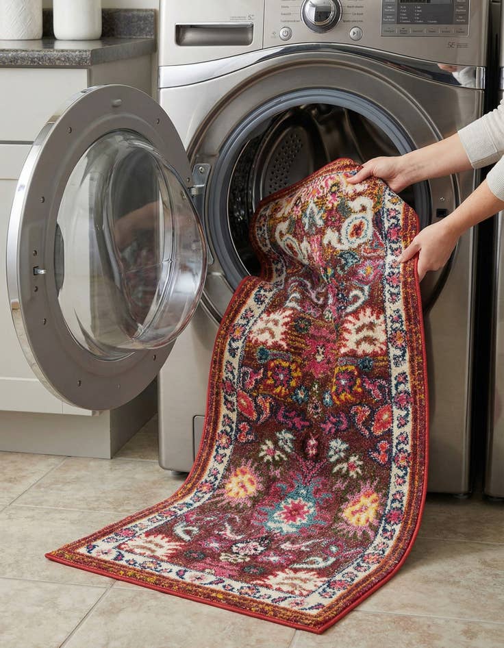 Detail image of  2' 2 x 6' 9  Washable Fleur Runner Rug