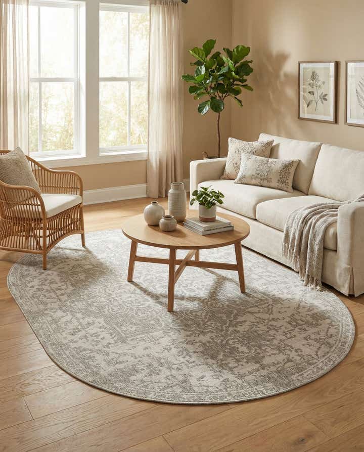 5' 3 x 8' Easy-Clean Jill Zarin Dubai Indoor / Outdoor Oval Rug