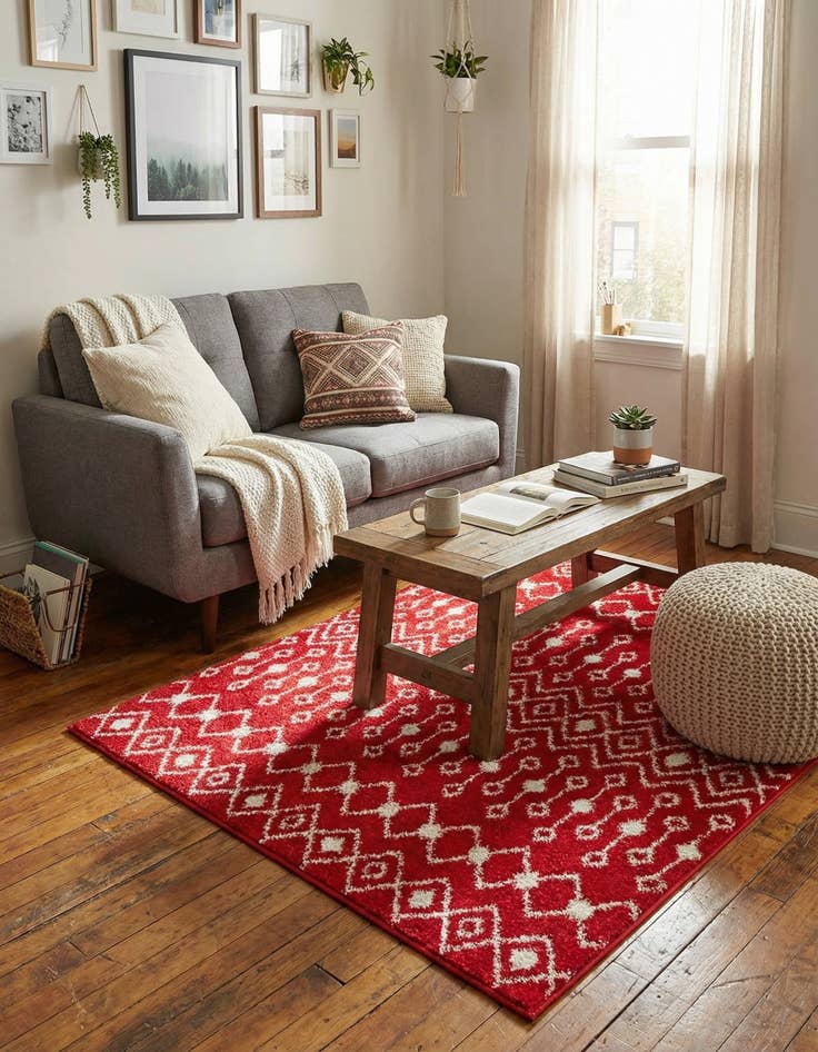 Detail image of 4' x 4' Moroccan Trellis Square Rug