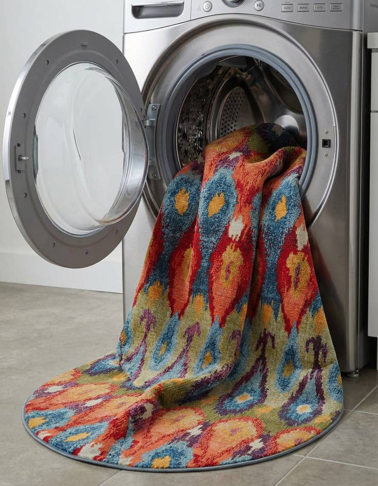 Detail image of 5' 3 x 8'  Washable Modern Indoor / Outdoor Oval Rug