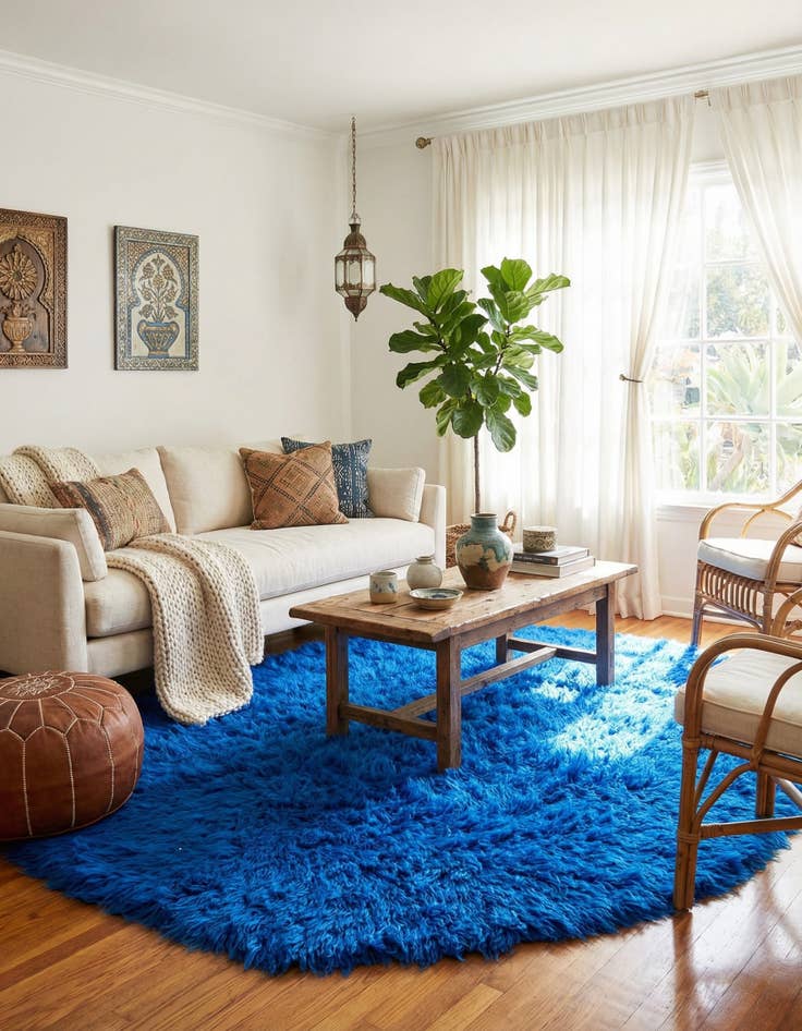 Detail image of  5' 4 x 6' 1  Hand Knotted Moroccan Wool Octagon Rug