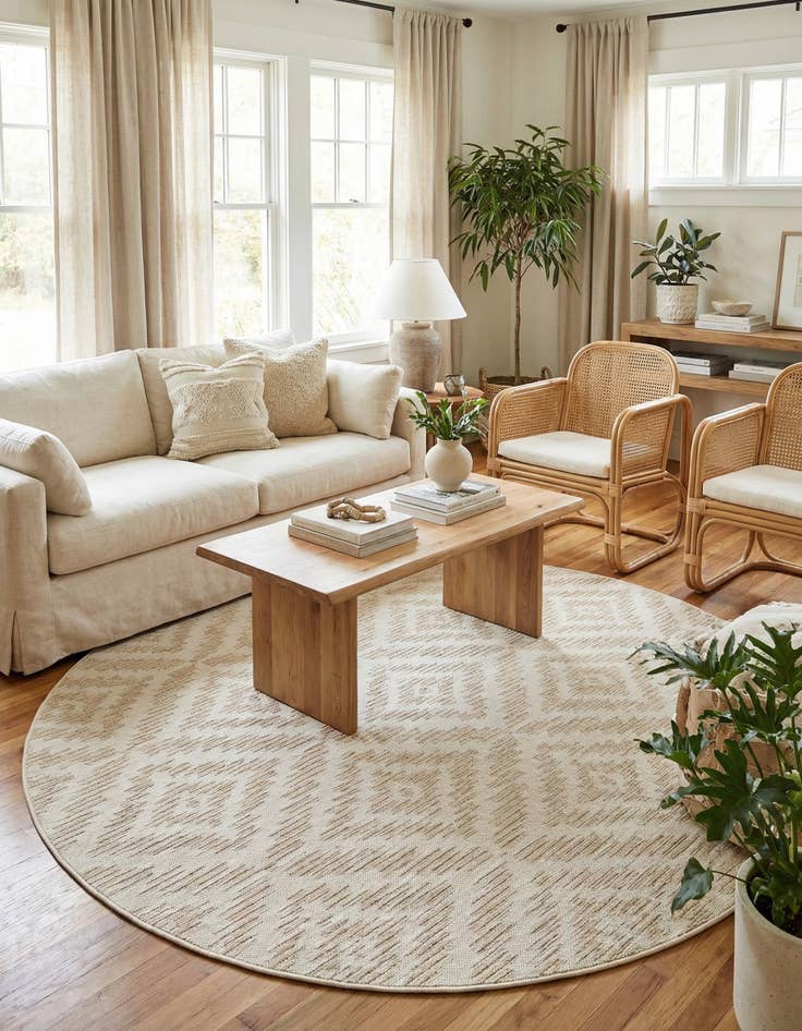 Detail image of 7' 10 x 7' 10  Washable Sabrina Soto Indoor / Outdoor Round Rug