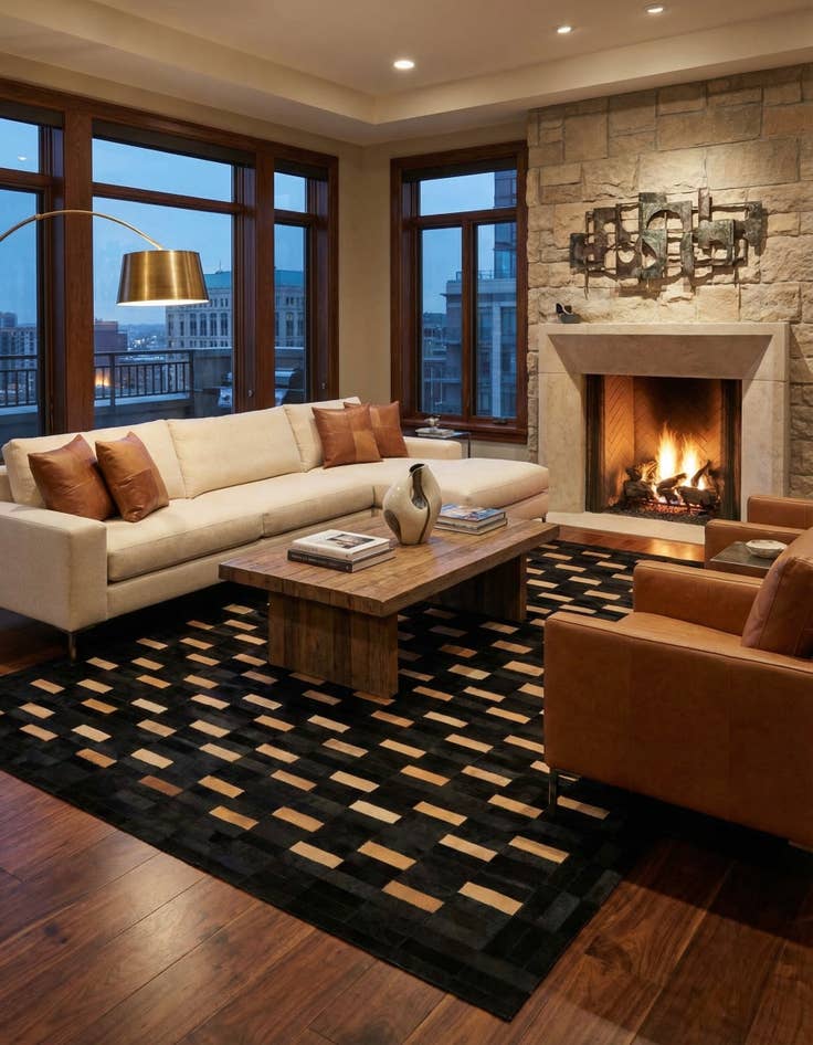 Detail image of  8' 1 x 10' Cowhide - Patchwork Rug