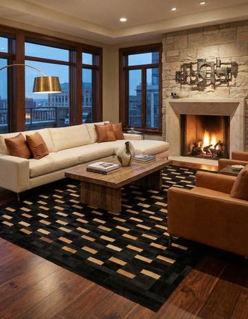 8' 1 x 10' Cowhide - Patchwork Rug