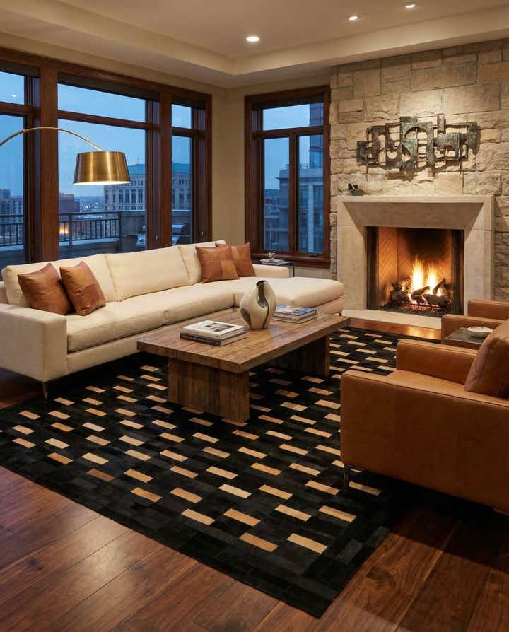 8' 1 x 10' Cowhide - Patchwork Rug