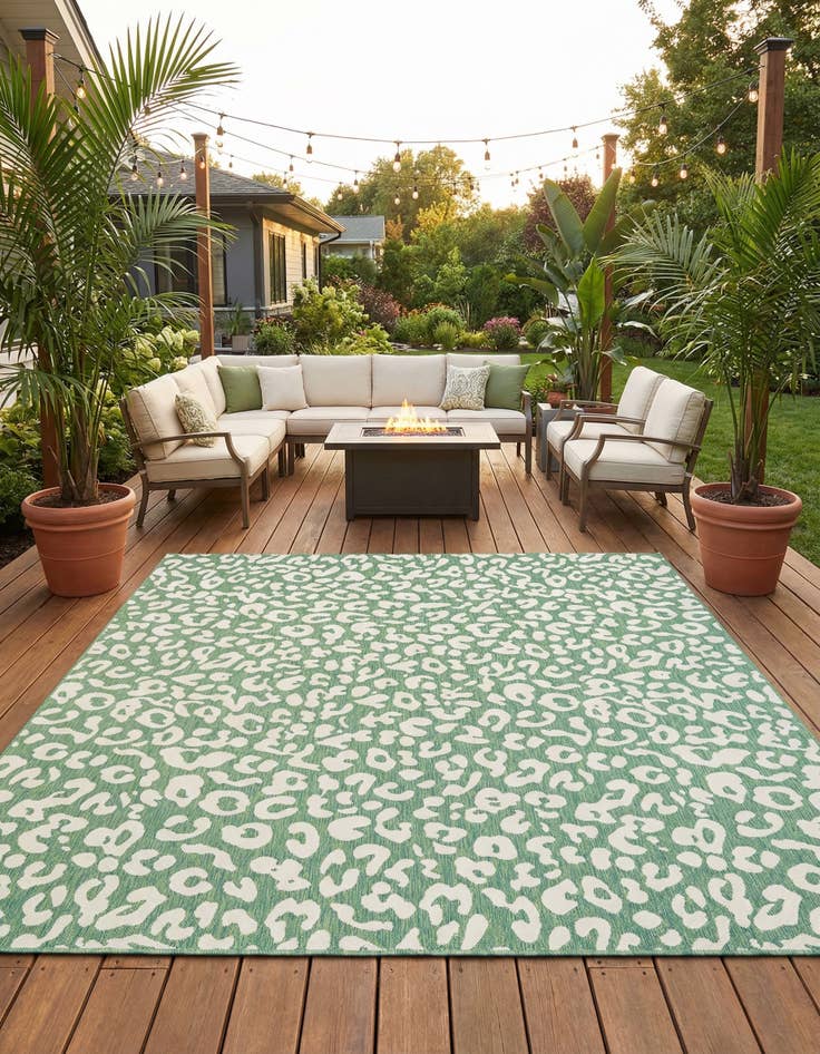 Detail image of 12' x 12'  Washable Safari Indoor / Outdoor Square Rug