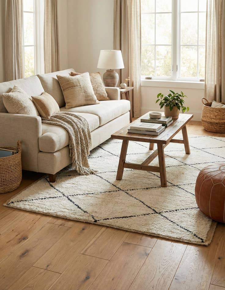 Detail image of  5' 2 x 7' 1  Hand Knotted Oushak Wool Rug