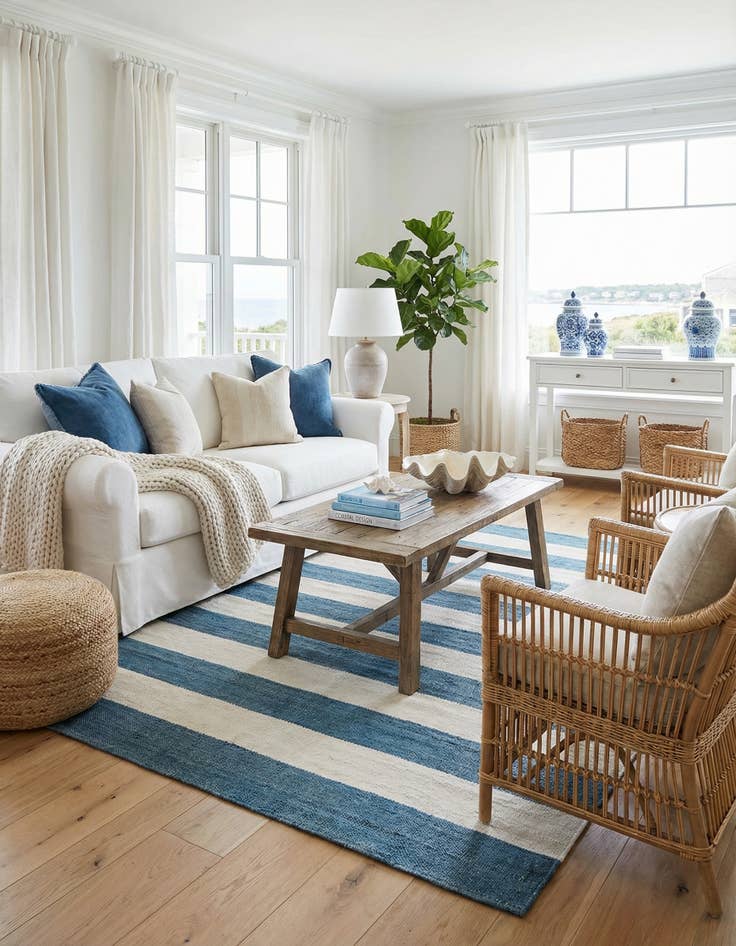 Detail image of  6' 1 x 9'  Hand Woven Jill Zarin Hamptons Rug