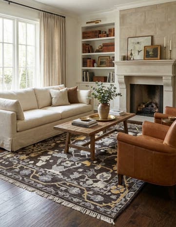 9' x 12' 4 Hand Knotted Oushak Wool Rug