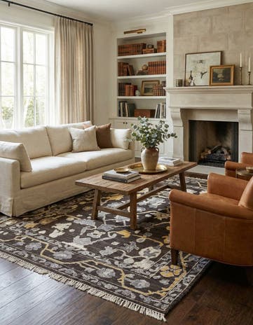 9' x 12' 4 Hand Knotted Oushak Wool Rug