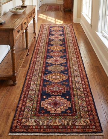 2' 7 x 9' 11 Hand Knotted Kazak Runner Rug