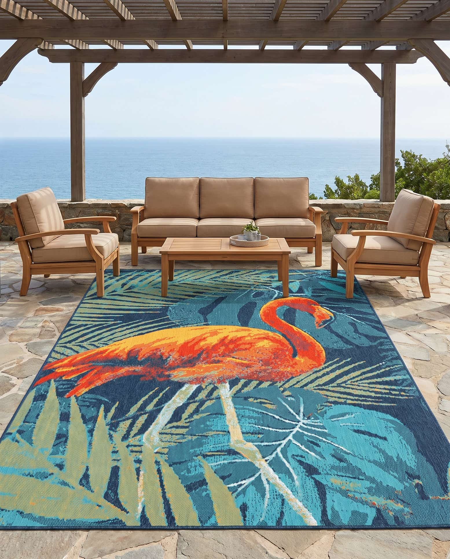 7' x 10' Easy-Clean Coastal Indoor / Outdoor Rug