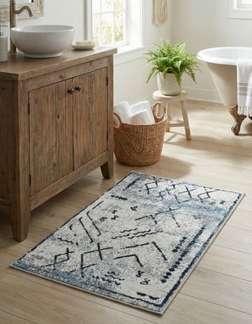 Ivory Gray Kamala Washable Rug