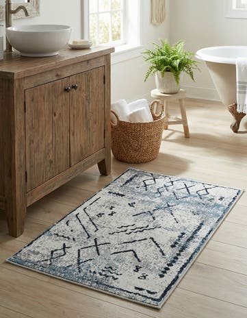 Ivory Gray Kamala Washable Rug