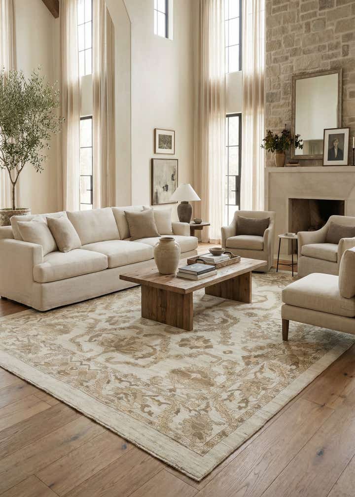 11' 4 x 15' 9 Hand Knotted Oushak Wool Rug