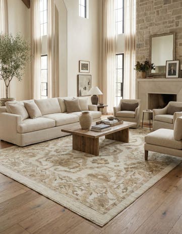 11' 4 x 15' 9 Hand Knotted Oushak Wool Rug