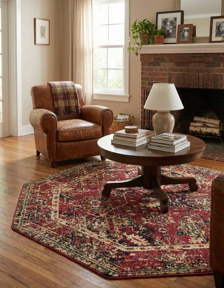 Detail image of 5' 3 x 5' 3 Saturn Octagon Rug