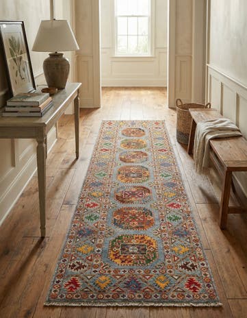 2' 7 x 9' 7 Hand Knotted Kazak Runner Rug