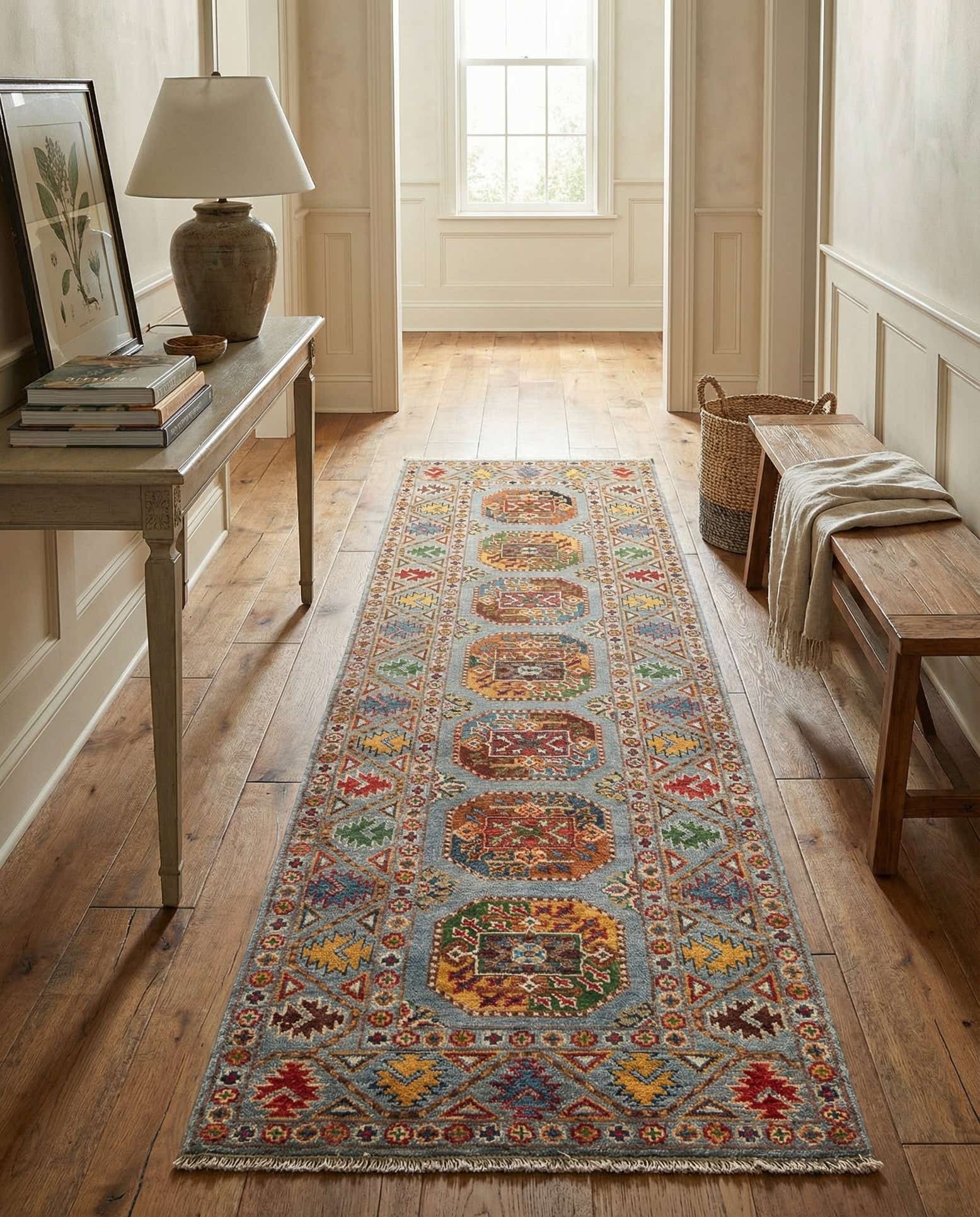 2' 7 x 9' 7 Hand Knotted Kazak Runner Rug