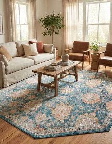 Blue Lola Octagon Rug