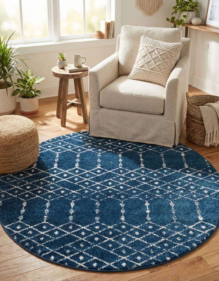 Detail image of 5' 3 x 5' 3 Paxon Trellis Round Rug