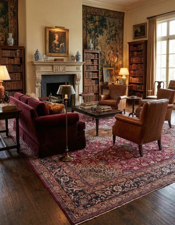 9' 9 x 12' 10 Hand Knotted Kashmar Persian Wool Rug