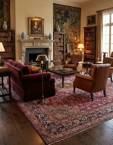 9' 9 x 12' 10 Hand Knotted Kashmar Persian Wool Rug