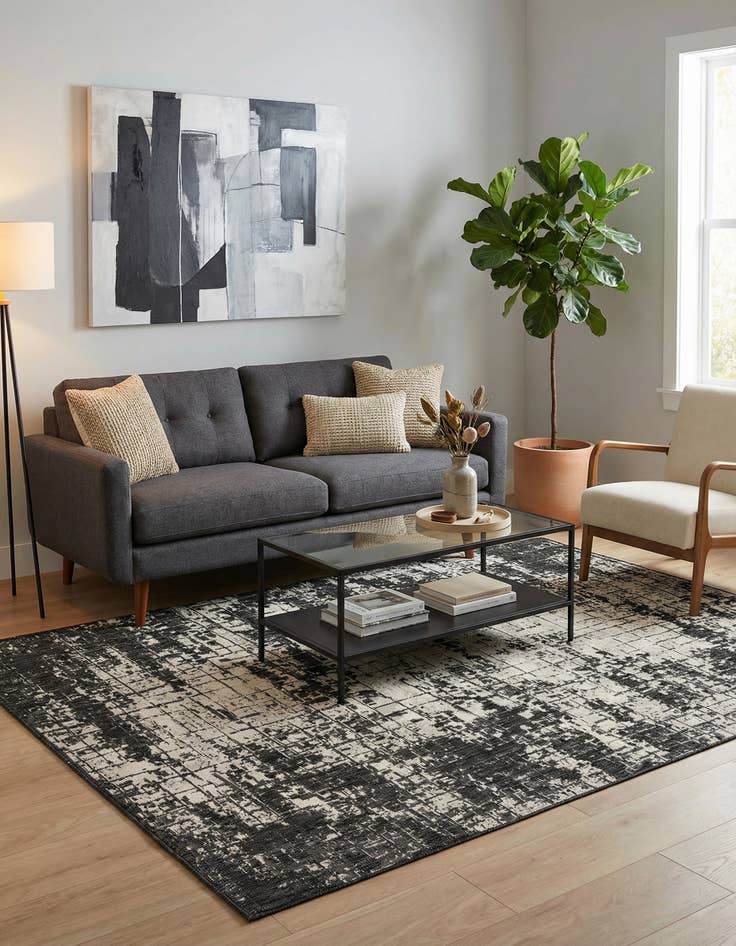 Detail image of  6' x 9'  Washable Modern Indoor / Outdoor Rug