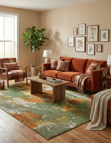 Green Washable Haerfest Rug