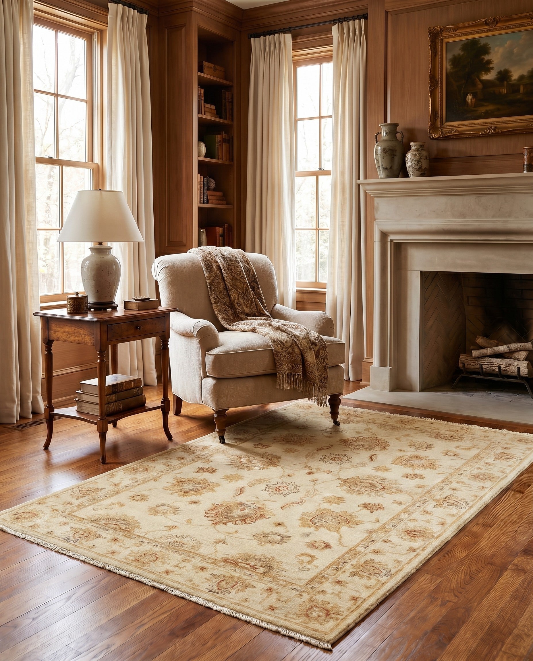 3' 3 x 4' 10 Hand Knotted Peshawar Ziegler Rug