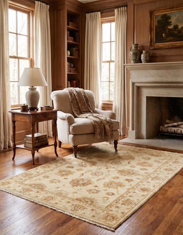 3' 3 x 4' 10 Hand Knotted Peshawar Ziegler Rug