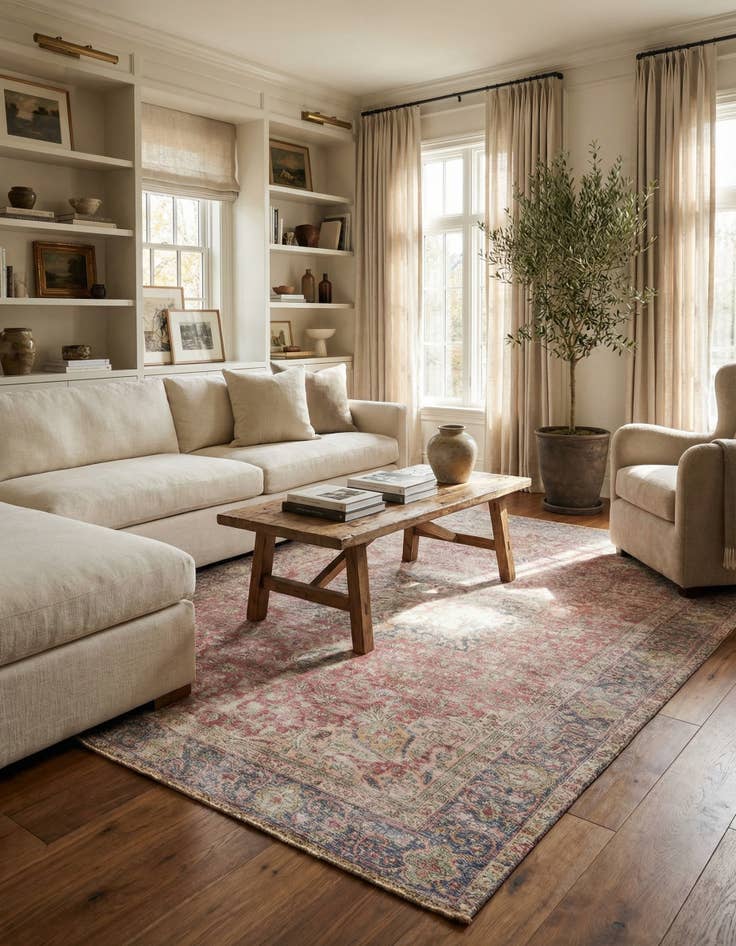 Detail image of  6' 5 x 9' 7  Hand Knotted Ultra Vintage Persian Wool Rug