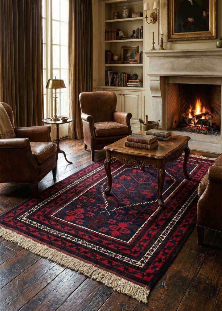 3' 8 x 6' 7 Hand Knotted Balouch Wool Rug