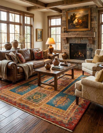 4' 11 x 6' 9 Luribaft Wool Rug