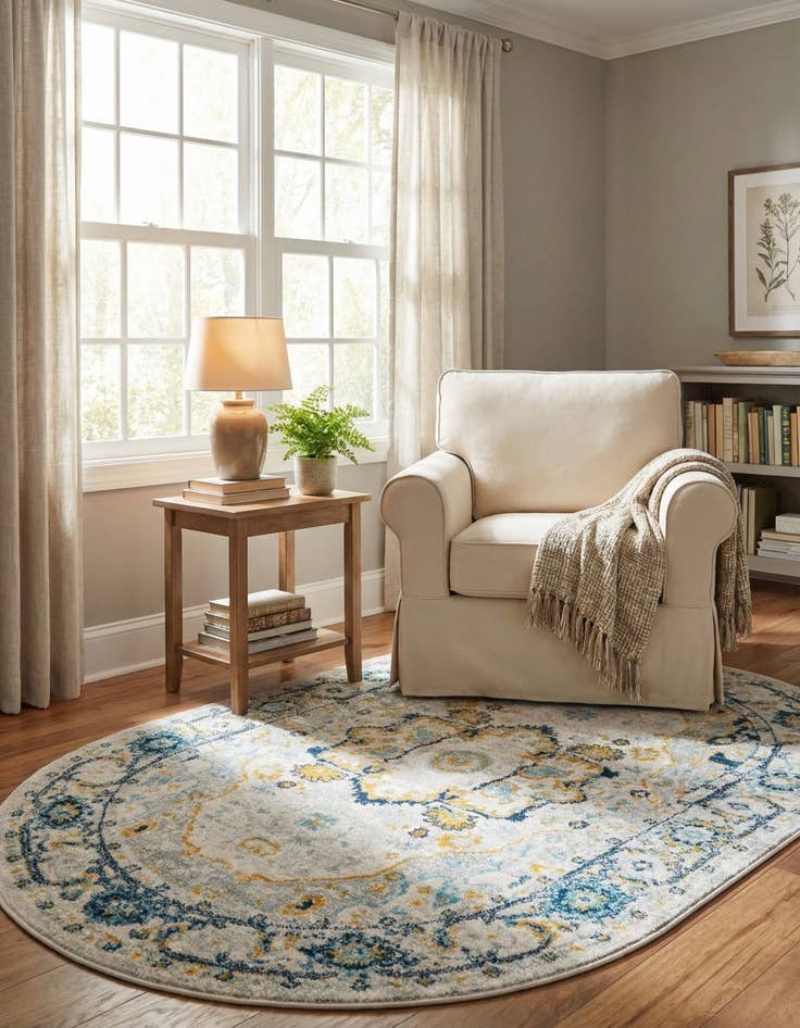 Detail image of 4' x 6' Madeline Vintage Oval Rug