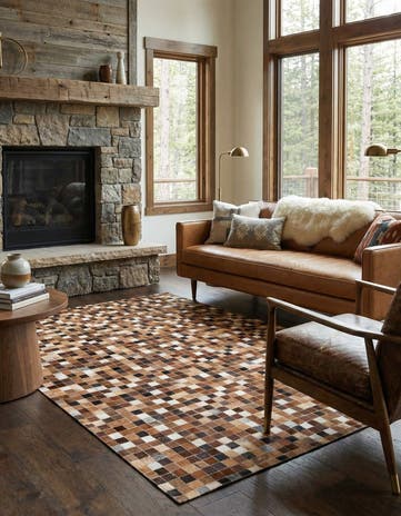 4' 9 x 6' 8 Cowhide Stocks Rug
