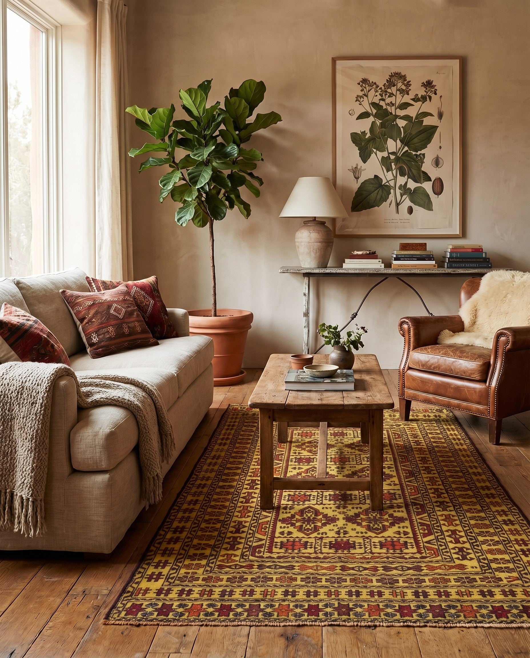 3' 10 x 6' 7 Hand Woven Kilim Afghan Wool Rug