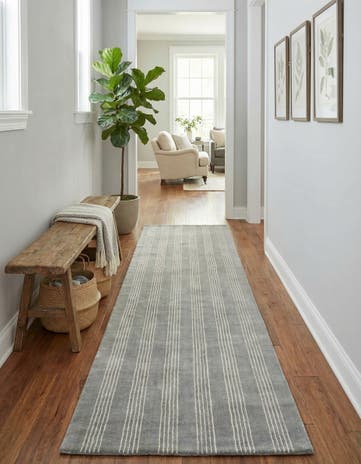 3' 3 x 12' Jill Zarin Striped Wool Runner Rug