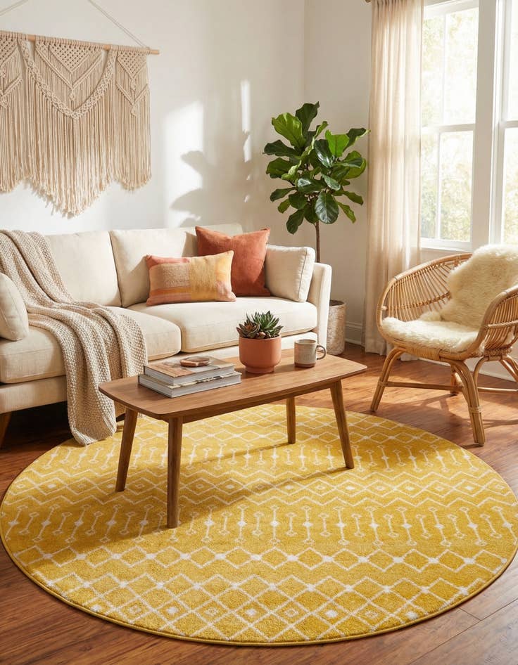 Detail image of 10' x 10' Moroccan Trellis Round Rug