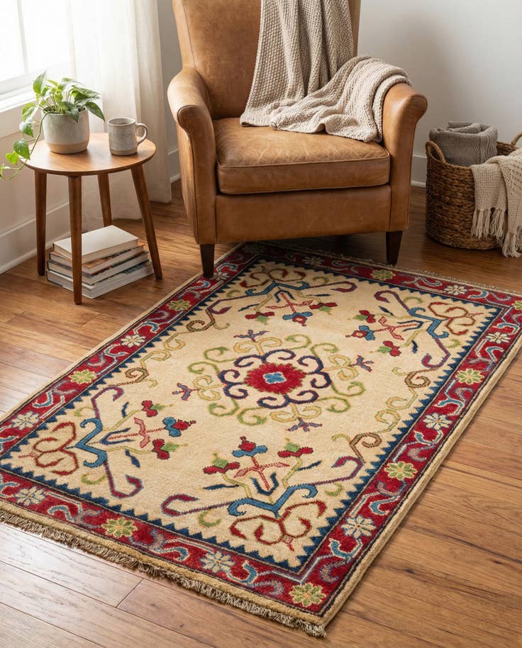 Detail image of 2' 8 x 4' 2 Hand Knotted Kazak Rug