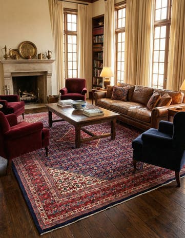 9' 8 x 13' Hand Knotted Mahal Persian Wool Rug