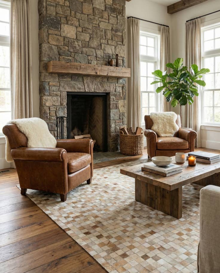 Detail image of 5' 1 x 7' 10 Cowhide - Patchwork Rug