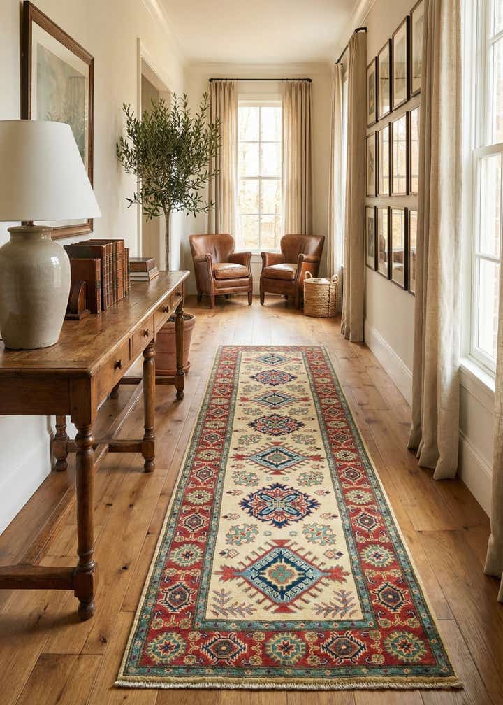 2' 9 x 9' 9 Hand Knotted Kazak Runner Rug