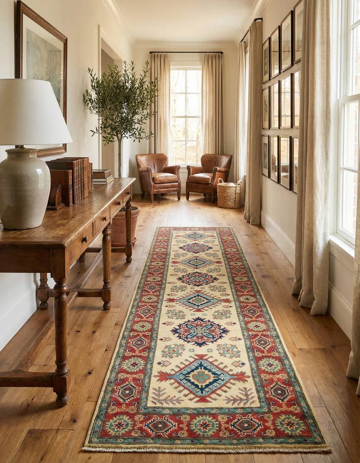 Detail image of 2' 9 x 9' 9 Hand Knotted Kazak Runner Rug