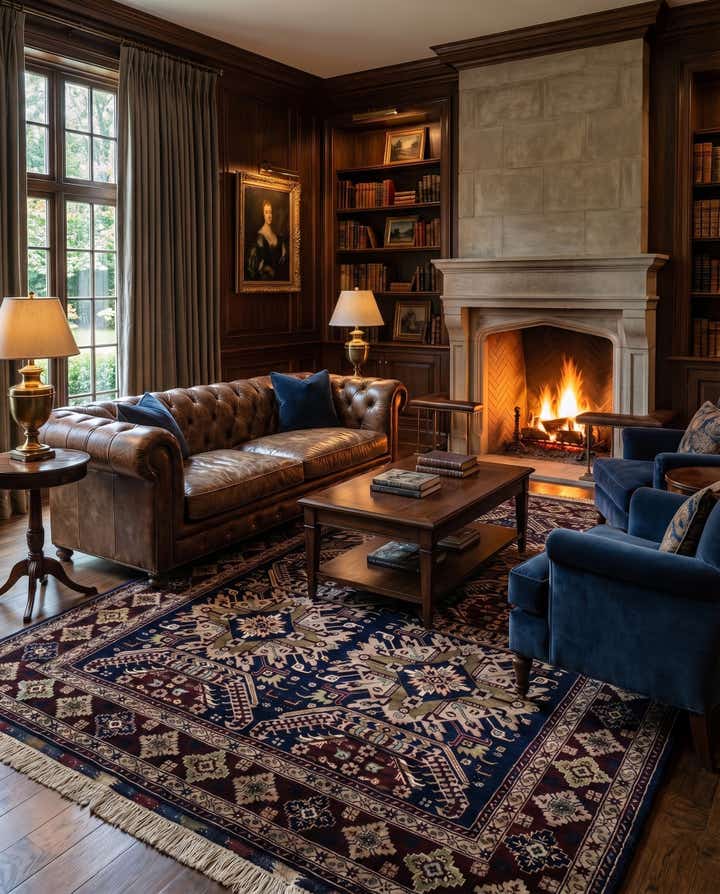 7' x 9' 7 Hand Knotted Lahour Wool Rug