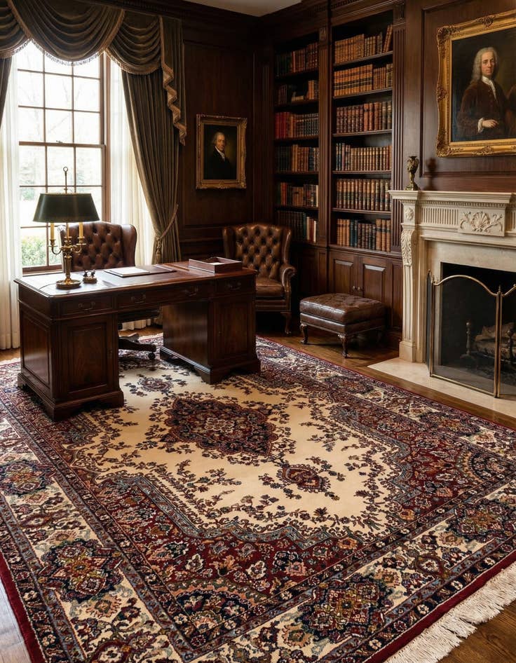 Detail image of 5' 6 x 8' 10  Hand Knotted Kerman Oriental Wool Rug