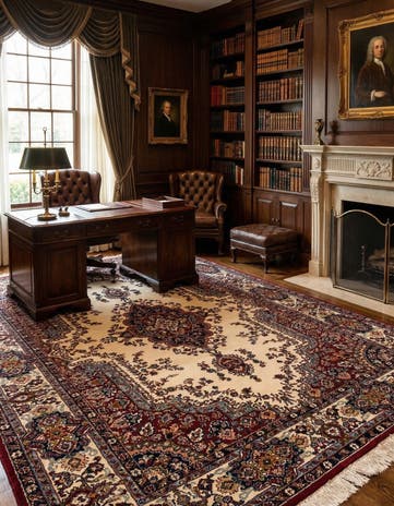 5' 6 x 8' 10 Hand Knotted Kerman Oriental Wool Rug